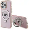 Image de Étui Karl Lagerfeld pour iPhone 15 Pro Max 6.7 rose étui rigide Ring Stand Choupette Head MagSafe - Neuf