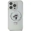 Image de Étui Karl Lagerfeld pour iPhone 15 6.1 blanc étui rigide Ring Stand Karl&Choupettte MagSafe - Neuf