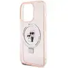 Image de Étui Karl Lagerfeld pour iPhone 15 Pro 6.1 rose étui rigide Ring Stand Karl&Choupettte MagSafe - Neuf