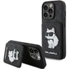 Image de Karl Lagerfeld Klhcp15xsakcnsck Coque Rigide Noire Pour Iphone 15 Pro Max 6,7 Pouces Avec Emplacements Pour Cartes Et Support, Monogramme Choupette