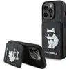 Image de Étui Karl Lagerfeld pour iPhone 15 Pro Max 6.7 noir étui rigide Saffiano Cardslots and Stand Monogram Choupette - Neuf