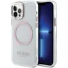 Image de Étui Guess Metal Outline MagSafe pour iPhone 12, rose - Neuf