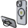 Image de Coque Rigide Noire Avec Anneau Et Support Pour Iphone 15/14/13 6,1 Pouces Ferrari Fehmp15suscak, Collection 2023, Compatible Magsafe.