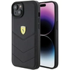 Image de Coque Rigide Noire Avec Logo En Métal Matelassé Ferrari Fehcp15mrduk Pour Iphone 15 Plus / 14 Plus 6,7 Pouces