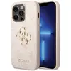 Image de Coque Rigide Rose/rose 4g Pour Iphone 15 Pro Max 6,7 Pouces Avec Grand Logo En Métal Guess Guhcp15x4gmgpi
