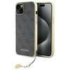 Image de Coque Rigide Grise 4g Avec Breloques Guess Guhcp15mgf4ggr Pour Iphone 15 Plus/14 Plus 6,7 Pouces