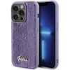 Image de Coque Rigide Violette À Paillettes En Métal Guess Guhcp15lpsfdgsu Pour Iphone 15 Pro 6.1, Avec Inscription Manuscrite.