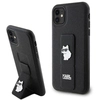 Image de Coque Rigide Noire/noire Karl Lagerfeld Klhcn61gsachpk Pour Iphone 11 / Xr 6,1" Avec Support Et Broches Choupette En Cuir Saffiano