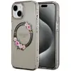 Image de Étui Guess IML Flowers Wreath MagSafe pour iPhone 15, noir - Neuf