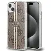 Image de Coque Rigide Marron Guess Guhcp15mh4psegw Pour Iphone 15 Plus / 14 Plus 6,7 Pouces, Rayures Dorées, Compatible 4g.