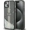 Image de Étui Guess pour iPhone 15 Plus 6.7 noir étui rigide Liquid Glitter Gold Stripes - Neuf