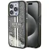 Image de Coque Rigide Noire À Paillettes Liquides Et Rayures Dorées Guess Guhcp15llfcsegk Pour Iphone 15 Pro 6.1