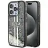 Image de Étui Guess pour iPhone 15 Pro 6.1 noir étui rigide Liquid Glitter Gold Stripes - Neuf