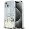 Image de Coque Rigide Transparente Guess Guhcp15mlfcsegt Pour Iphone 15 Plus/14 Plus 6,7 Pouces, À Rayures Dorées Et Paillettes Liquides