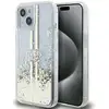 Image de Étui Guess pour iPhone 15 Plus 6.7 transparent étui rigide Liquid Glitter Gold Stripes - Neuf