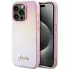 Image de Étui Guess Saffiano Iridescent Script pour iPhone 14 Pro Max, rose - Neuf