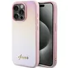 Image de Coque Rigide Rose Saffiano Irisée Guess Guhcp15xpsairsp Pour Iphone 15 Pro Max 6,7 Pouces.