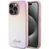 Image de Étui Guess pour iPhone 15 Pro Max 6.7 rose étui rigide Saffiano Iridescent Script - Neuf