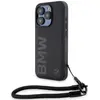 Image de Coque Rigide Noire Bmw Bmhcp15x23rmrlk Pour Iphone 15 Pro Max 6,7 Pouces, En Cuir Avec Logo Et Cordon.