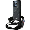 Image de Coque Rigide Noire Bmw Bmhcp15l23pscck Pour Iphone 15 Pro 6.1, Édition M, Avec Bande Carbone Et Dragonne.