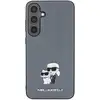 Image de Coque pour Galaxy S24 Saffiano Karl et Choupette Rigide Élégant Gris - Neuf