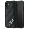 Image de Coque Rigide Noire/noire Karl Lagerfeld Klhcn61pqdsmgk Pour Iphone 11 / Xr 6.1, Motif Matelassé Diagonal.