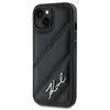 Image de Étui Karl Lagerfeld pour iPhone 15 6.1 noir étui rigide Diagonal Quilted Script - Neuf