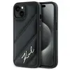Image de Coque Rigide Noire À Motif Matelassé En Diagonale Pour Iphone 15 Plus / 14 Plus 6,7 Pouces, Karl Lagerfeld Klhcp15mpqdsmgk.