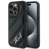Image de Coque Rigide Noire À Motif Matelassé En Diagonale Pour Iphone 15 Pro Max 6,7 Pouces, Karl Lagerfeld Klhcp15xpqdsmgk.