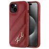 Image de Coque Rigide Rouge/rouge Karl Lagerfeld Klhcp15spqdsmgr Pour Iphone 15/14/13 6,1 Pouces, Motif Matelassé Diagonal.