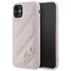 Image de Coque Rigide Rose/rose Karl Lagerfeld Klhcn61pqdsmgp Pour Iphone 11/xr 6.1, Motif Matelassé Diagonal.