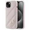 Image de Coque Rigide Rose/rose Karl Lagerfeld Klhcp14spqdsmgp Pour Iphone 14/15/13 6,1 Pouces, Motif Matelassé Diagonal.