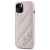 Image de Étui Karl Lagerfeld pour iPhone 15 Plus 6.7 rose hardcase Diagonal Quilted Script - Neuf
