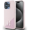 Image de Coque Magsafe En Silicone Rose Avec Initiales Shadow Metal De Karl Lagerfeld Pour Iphone 15 Pro