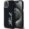 Image de Coque En Silicone Et Métal Avec Logo Karl Lagerfeld Pour Iphone 15, Noire