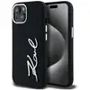 Image de Étui Karl Lagerfeld Silicone Metal Script Logo do iPhone 15 noir - Neuf