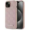 Image de Étui Karl Lagerfeld Leather Monogram Metal Logo MagSafe do iPhone 15 rose - Neuf