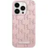 Image de Étui Karl Lagerfeld pour iPhone 15 Pro Max 6.7 étui rigide rose Leather Monogram Metal Logo - Neuf
