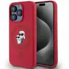 Image de Étui Karl Lagerfeld pour iPhone 15 Pro 6.1 rouge étui rigide Silicone Karl&Choupette Heads Ring MagSafe - Neuf
