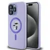 Image de Coque Rigide En Silicone Violette Pour Iphone 15 Pro Max 6,7 Pouces, Motif Karl Lagerfeld Et Choupette, Avec Anneau Magsafe.