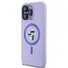 Image de Étui Karl Lagerfeld pour iPhone 15 Pro Max 6.7 violet étui rigide Silicone Karl&Choupette Heads Ring MagSafe - Neuf