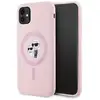 Image de Étui en silicone Karl Lagerfeld « Karl & Choupette » MagSafe pour iPhone 11, rose - Neuf