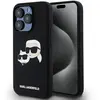 Image de Coque Rigide En Silicone Karl Lagerfeld Klhmp15lskchpplk Noire Pour Iphone 15 Pro 6.1, Compatible Magsafe, Avec Karl & Choupette.