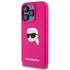 Image de Étui Karl Lagerfeld pour iPhone 15 Pro Max 6.7 fuchsia étui rigide Silicone Karl Head Print MagSafe - Neuf