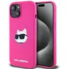 Image de Étui Karl Lagerfeld pour iPhone 15 Plus 6.7 rose étui rigide Silicone Choupette Head MagSafe - Neuf