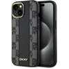 Image de Étui Rigide Noir/noir En Cuir À Carreaux, Compatible Magsafe, Pour Iphone 14/15/136,1 Pouces (dkny Dkhmp14spcpvslk).