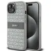 Image de Dkny Dkhcp15mprthsle Iphone 15 Plus /14 Plus 6.7 Étui Rigide Beige/beige Cuir Mono Stripe & Logo En Métal