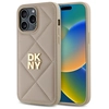 Image de Coque Dkny Dkhcp14xpqdsle Pour Iphone 14 Pro Max 6,7 Pouces Beige/beige Matelassée Avec Logo Stack