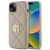 Image de Coque Matelassée Beige Dkny Dkhcp15mpqdsle Pour Iphone 15 Plus 6,7" Avec Logo Stack