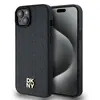Image de Étui DKNY pour iPhone 15 6.1 noir étui rigide Leather Pattern Metal Logo MagSafe - Neuf
